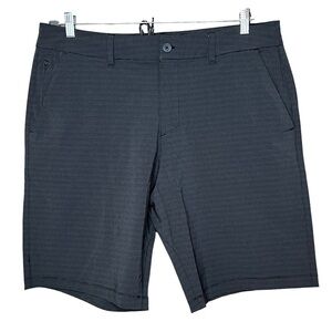 Hang Ten Mens Size 38 Gray Striped Hybrid Flat Front Shorts